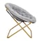 Flash Furniture GraySoft Gold Faux Fur Folding Saucer Chair FV-FMC-025-GY-SGD-GG - alternate 2